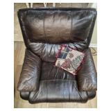 Dark brown leather recliner
