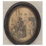 vintage framed French fashion illustration print