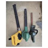 Lot of 2 leaf blowers and hedge trimmer