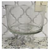 Heavy Glass Decorative Dessert Dish on Peda stool
