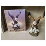 Porcelain Eagle Family figurine