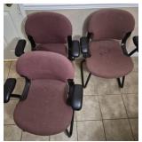 3 vtg style office chairs