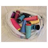 Assorted lot multicolored serger thread cones