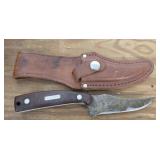 Old timer knife with leather sheath