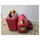 Lot of 3 plastic gas jugs