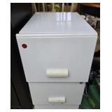 2 drawer cabinet and contents
