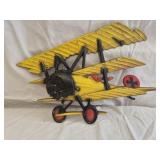 Vtg 1975 Homco metal tri-wing airplane wall plaque