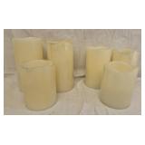 cream colored, battery operated candles