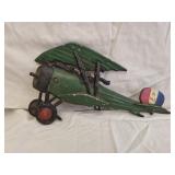 Vtg 1970s metal WWI biplane wall decor