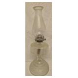vintage clear glass oil lamp
