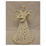 vintage ivory and gold ceramic angel figurine