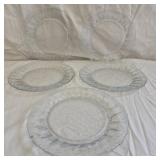 5 Clear textured glass plate Some chipped