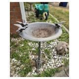 Vintage metal bird bath