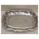 Heavy Large Pewter Metal Serving Tray