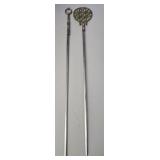 Lot of 2 vintage brass sword stick