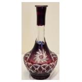 Vintage Cranberry Crystal Decanter NO LID