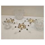 Estate Lot of Crystal Dishes & Candle Jewels