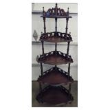 5 tier wood corner shelf