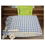 Beautiful soft peach couture blue and white