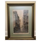 Vtg framed print Le Palais de Justice in Rouen