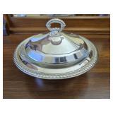 F.B. Rogers 3pc silver plated glass insert dish