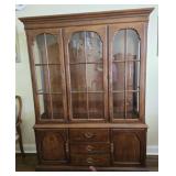Beautiful Wooden Lighted Curio Cabinet 2 pc