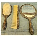 3pc vintage silverplated beauty set