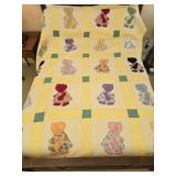 Vintage hand stitched sunbonnet sue quilt