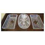 Lot of 3 crystal dishes