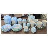 21 pcs Hand Painted Beach Sailboat Dishes