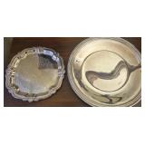 Lot of 2 silver plated platters