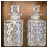 Pair of glass decanters