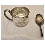 Webster sterling silver cup & A Weiss spoon sterli