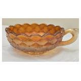 Imperial Marigold Carnival Glass Pansy Nappy Bowl