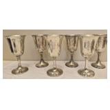6 Wallace Sterling Silver Goblets 996.48g