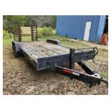 Flatbed Trailer with Folding Ramp 21x7