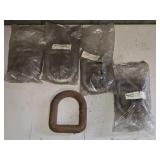 Lot of 5 Heavy Solid Metal D Rings