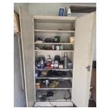 Metal cabinet with contents