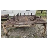 Steel industrial welding and fabricating table