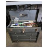 Metal Shop Cabinet and contents