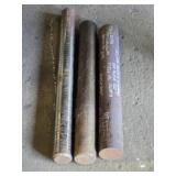 Lot of 3 Solid Steel Cylinder Rods