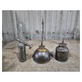 3 vtg metal oil cans