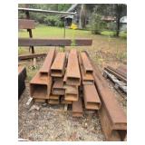Huge pallet of solid steel square beams