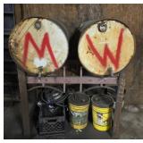 Oil barrel with steel stand