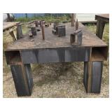 Steel industrial welding and fabricating table