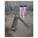 Vtg manual lever-action grease gun & grease