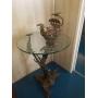 Guardians of the world bronze and glass table