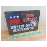 Republican Metal Sign in original plastic