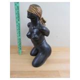 Nude Blind Folded Woman Statue Bust