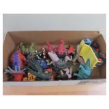 Lot of Dinosaurs and other vintage toys